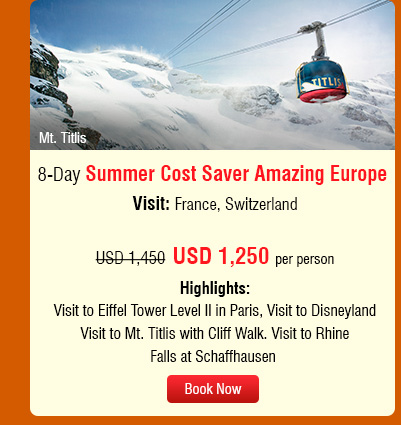 8-Day Summer Cost Saver Amazing Europe
