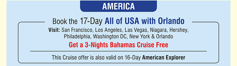 17-Day All of USA with Orlando